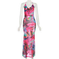 BUNO-Vestidos sexis de fiesta con escote en V profundo con espalda descubierta ceñido al cuerpo vestido largo de noche elegante para mujer vestido de verano 2025 Vestidos - details 3