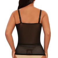 Sujetador incorporado para mujer, camiseta sin mangas, corsé de malla cruzada de compresión, Control de barriga, moldeador de cuerpo, corpiño adelgazante con cuello en V, ropa interior Sexy - details 7