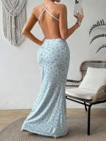 Vestido Largo de Tirantes para Mujer 2025 Miravia Estampado Floral Elegante Espalda Descubierta - details 3