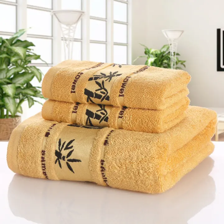 Juego de Toallas de 3 Piezas, Fibra de bambú,algodón,Antibacteriano, Desodorante,Suave y absorbente - 1