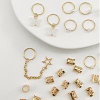 28 Uds. Anillo para el pelo con forma de mariposa, candados para rastas, Clips de Metal para puños, cuentas para rastas, trenzas sucias doradas y plateadas, tubos para trenzas de pelo - details 1