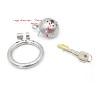 Jaula de castidad masculina con dispositivo de bloqueo oculto, anillos de acero 304, dilatador uretral de ojo de caballo, catéter de uretra - details 1