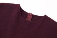 TRAFZA-vestido largo Vintage de manga corta con cremallera trasera para mujer, vestido plisado de punto con cuello redondo, decoración de empalme, primavera 2025 - details 12