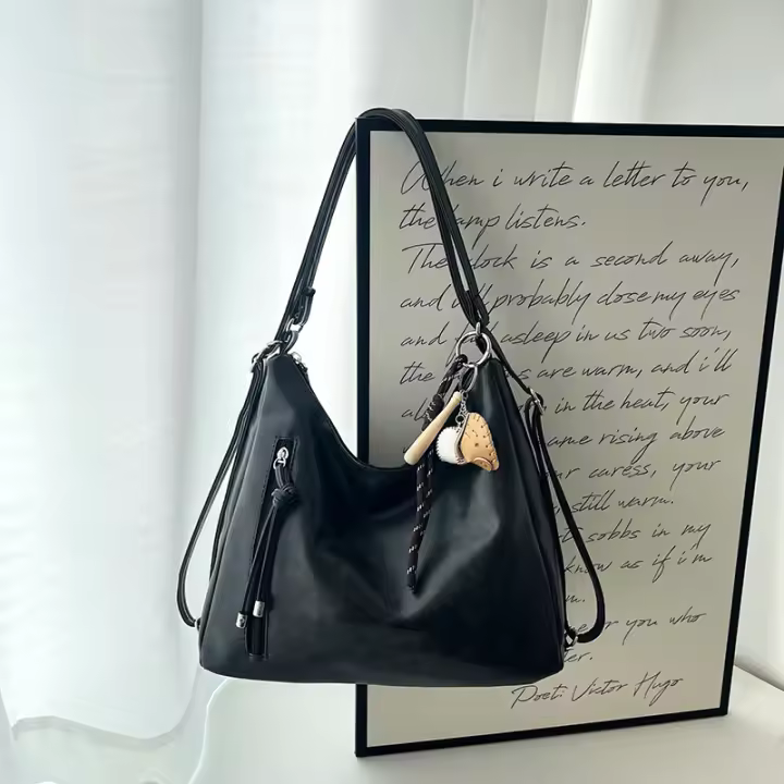 diseño, cuero suave, nicho, estilo coreano, hombro, mochila, textura, nuevo producto, tendencia, bolso - 1