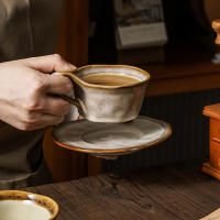 Juego de taza de café y platillo de cerámica con estampado de leopardo japonés retro ins té de la tarde creativo taza de café con leche creativa - details 3