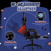 Silla de juego para ordenador, diseño ergonómico, con respaldo alto, soporte lumbar, reposapiés, piel sintética - details 26