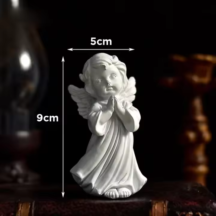Adorables Figuras de Hada de Flor Retro Europea Escultura de Corazón de Niña en Resina - 1