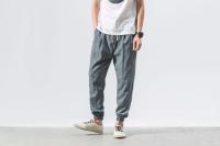 Pantalones casuales de calabazas para hombre, calabazas de lino, de moda, con puños - details 15