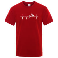Camiseta de manga corta para hombre, camisa con Ecg de montaña, divertidas camisetas de Hip Hop, ropa de calle Harajuku, electrocardiograma, de verano - details 15