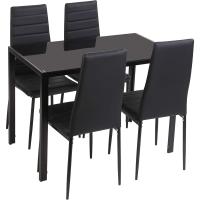 Conjunto de Mesa de Cocina 105x60 + 4 sillas Clasik (Negro-Negro) - details 1