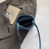 Bolso de lona vaquero informal Y2K, bolso Vintage de gran capacidad estilo callejero, bolso de compras, bolso cruzado sólido de Color sólido para mujeres y hombres - details 3