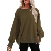Sudaderas con cuello redondo para mujer, jerséis informales, tops sueltos, sudadera para mujer - details 1