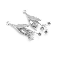 4 Uds. Colgantes de flores de latón de Color platino, suministros para hacer joyas de alta calidad, collar, pendientes, accesorios para mujer - details 3