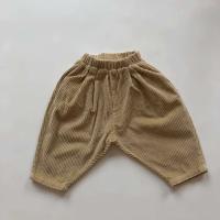 Ropa para niños otoño nuevo estilo bebé pana gruesa cintura elástica versión coreana pantalones de zanahoria de color sólido - details 1
