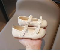 Zapatos de cuero para niñas, calzado de estilo coreano con fondo suave y pajarita, planos versátiles y elegantes, novedad de otoño, 2024 - details 4