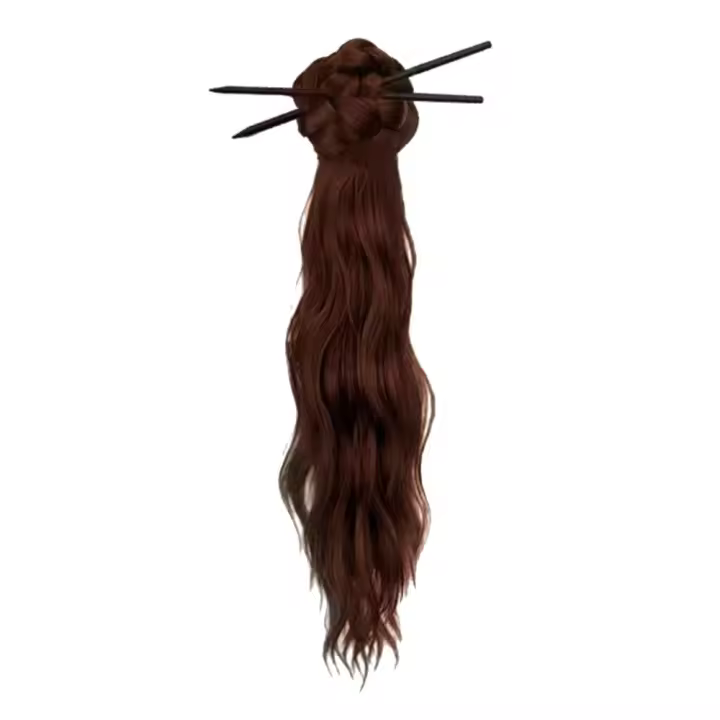 Horquilla para el pelo, cola de caballo larga ondulada y rizada, nuevo estilo chino, moño de flores, peluca con pinza, cola de caballo esponjosa, postizo, Cheongsam - 1