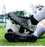 Zapatos de fútbol TF/FG para hombre, botas de fútbol de tobillo alto para niños pequeños, hierba antideslizante para exteriores, zapatillas de entrenamiento Multicolor, nuevas - details 10