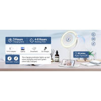 MIYADIVA Lupa recargable tipo C para maquillaje iluminada 20X, espejo de tocador de 2 lados con 3 modos de iluminación estables, enfoque - details 1