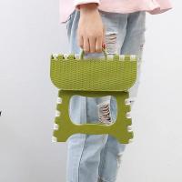 Taburete Plegable de Plástico Tamaño Pequeño Tejido de Bambú Ideal para Baño, Cocina, Jardín, Camping Silla Portátil para Adultos y Niños - details 0