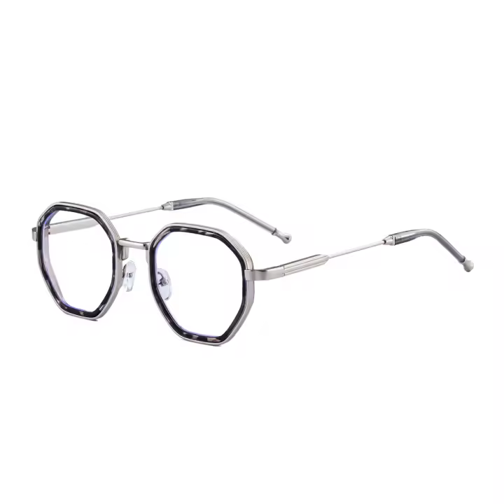 Gafas de sol poligonales nuevas y a la moda 2025 para hombre, gafas de sol con patillas de metal de tendencia y personalidad para hombre - 1