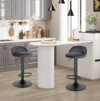 1 taburetes de bar de terciopelo 360. °   Sillas giratorias con respaldo, reposapiés, taburete de barra de altura ajustable con pata de metal para cocina, bar, hogar - details 12