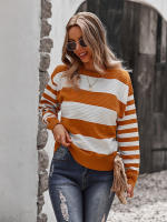 Suéter empalmado a rayas para mujer, Jersey de punto a la moda, novedad de otoño e invierno, 2023 - details 10