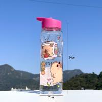 Conveniente botella de agua de 800ml, taza con pajita a prueba de fugas impresa Capybara, taza deportiva portátil de gran capacidad para viajes al aire libre - details 0