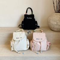 Mochila con cordón de Bordado de letras, bolso escolar de nailon de gran capacidad para estudiantes, bolso de viaje de Color sólido, bolso de hombro para adolescente - details 0
