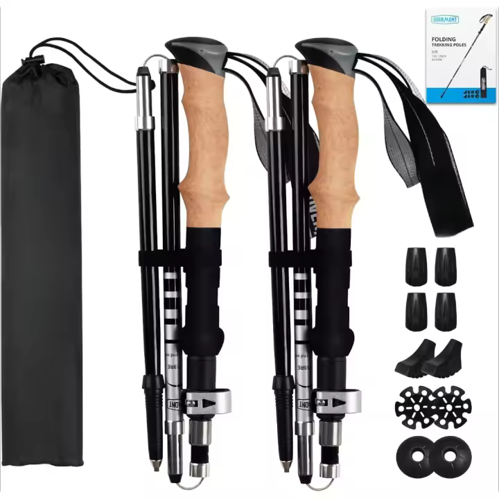 Palos de Senderismo Ultraligeros de Carbono 12 x 7 x 36 cm Ajustables para Trekking y Alpinismo - 1