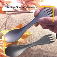 Villa de titanio ultraligera portátil, cuchara de mango largo, tenedor para acampar al aire libre, accesorios de picnic ambiental EDC, 1 pieza - details 3