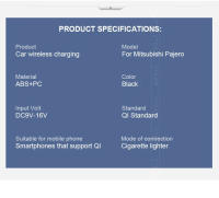 Cargador Inalámbrico Qi para Coche 15W Panel de Carga Rápida para Teléfono Accesorios de Modificación para Mitsubishi Pajero Sport 2022 2023 Fabricado en China - details 4