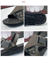 Sandalias de cuero para hombre, zapatos suaves de playa y exterior, planos, color negro, para jardín, 2024 - details 2