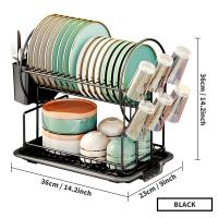 Estante de Secado de Platos de Dos Pisos Tamaño Pequeño para Cocina de Counter - details 6