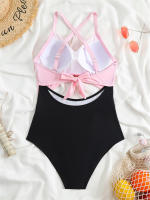 Bañador de una pieza para mujer, traje de baño con realce, Monokini Sexy recortado, ropa de playa para verano, 2024 - details 9