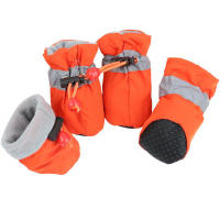 Zapatos cálidos de invierno para perro, botas antideslizantes impermeables para caminar al aire libre, accesorios para mascotas, pata protectora para cachorros y gatitos, 4 unids/set - details 6