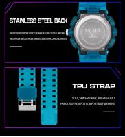 Reloj Deportivo para Hombres SMAEL con Movimiento de Cuarzo y Digital Resistente al Agua Correa de Silicona Luz LED Multifunción Chrono Fecha - details 20