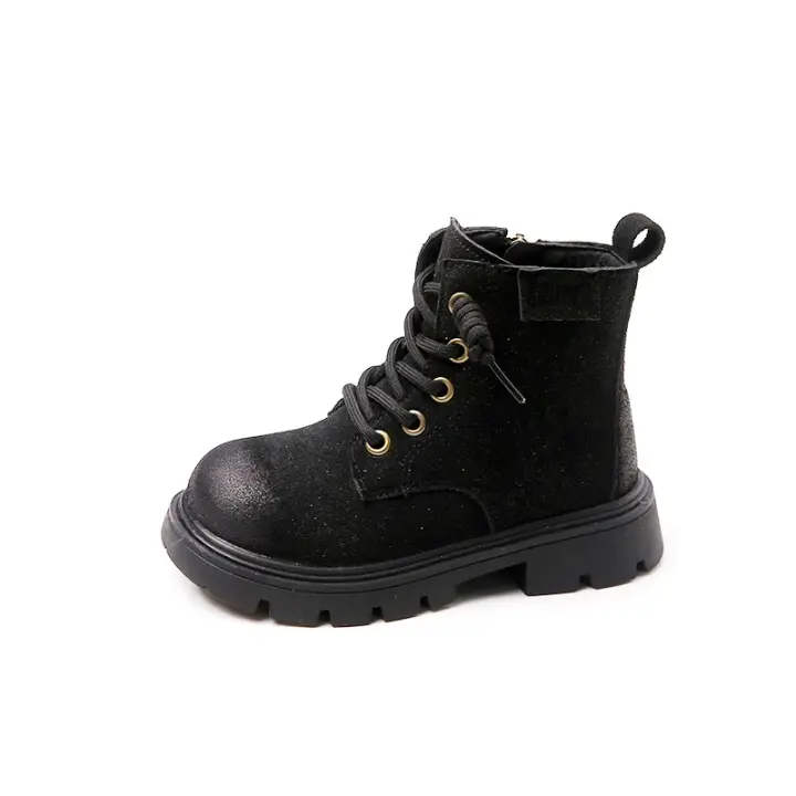 Botas Cortas de Cuero Elegante Zapatos de Moda para Niños y Niñas Suela Suave, Antideslizante, Novedad para Otoño - 1