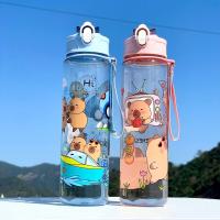 Conveniente botella de agua de 800ml, taza con pajita a prueba de fugas impresa Capybara, taza deportiva portátil de gran capacidad para viajes al aire libre - details 4