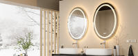 UNHO Espejo de Baño Antivaho con Luz con Interruptor Táctil Moderno Oval para Baño Tocador Dormitorio, 600 x 800mm - details 1