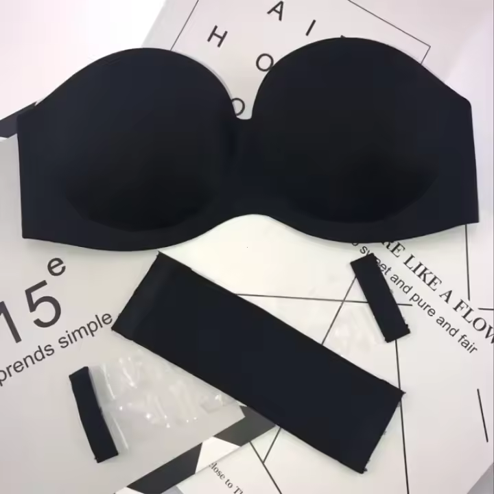 Sujetadores invisibles sin tirantes para mujer, ropa interior sin costuras, sujetadores de media copa sin correas, Bralette sin aros, lencería de talla grande - 1