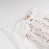 Vestido de encaje clásico versátil de moda para mujer, nuevo y personalizado, con hombros descubiertos - details 2