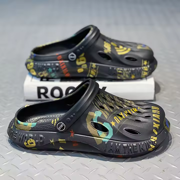 Sandalias de playa huecas antideslizantes con punta cerrada de EVA informal para hombre, dedos de los pies para el hogar - 1