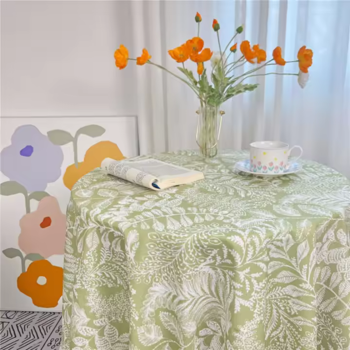 Mantel Floral Vintage con estampado de estilo chino, elegante cubierta para mesa de centro, mantel redondo ligero de lujo para mesa, escritorio para niña - 1