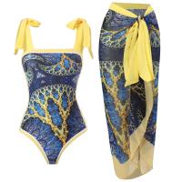 2025 traje de baño estampado con falda de una pieza para mujer, ropa de playa, traje de baño de verano - details 26