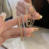 Pulseras de cadena geométricas de cristal romano de lujo para mujer, pulsera de tenis con dije de Marquesa de diamantes de imitación góticos a la moda, joyería de boda - details 2