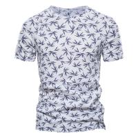 Novedad de verano, camiseta estampada, camisa de fondo para hombre con cuello redondo a la moda, top informal para hombre - details 8