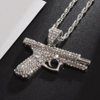 Cadena De Cuello Para Hombres Con Pendentivo De Pistola Y Submachine Gun Estilo Hip Hop Rock Joyería De Calle Versátil Para Regalo Y Fiesta - details 7