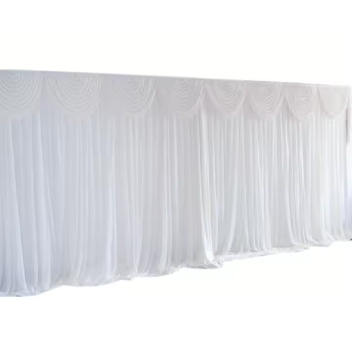 Cortinas de gasa blanca, Fondo de seda de hielo suave, boda, cumpleaños, elegante y hermoso, 300x300cm - 1
