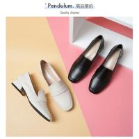 Cabeza cuadrada boca poco profunda, tacón grueso, suela suave, mocasines de aumento de altura, interior para mujer - details 10