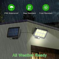 Luces solares impermeables para exteriores, lámparas de pared 160COB divididas, Sensor de movimiento, de 3 modos luces de calle, Control remoto para camino de jardín y Patio - details 6